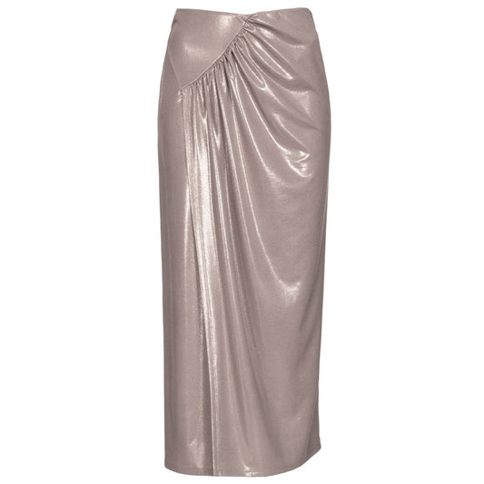 Beige polyester rok