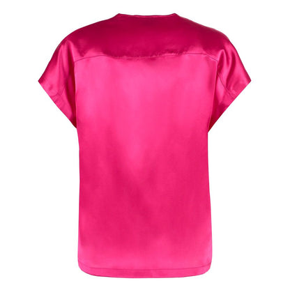 Elegante fuchsia zijden blend blouse