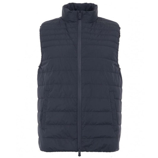 Strak blauw gewatteerd vest voor een moderne look