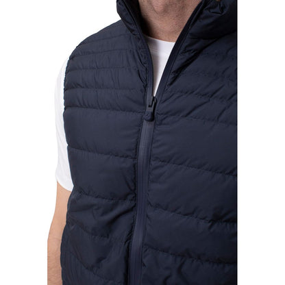 Strak blauw gewatteerd vest voor een moderne look