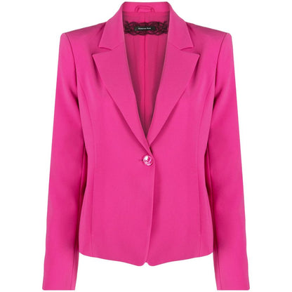 Fuchsia éénknoops rekbaar chique blazer