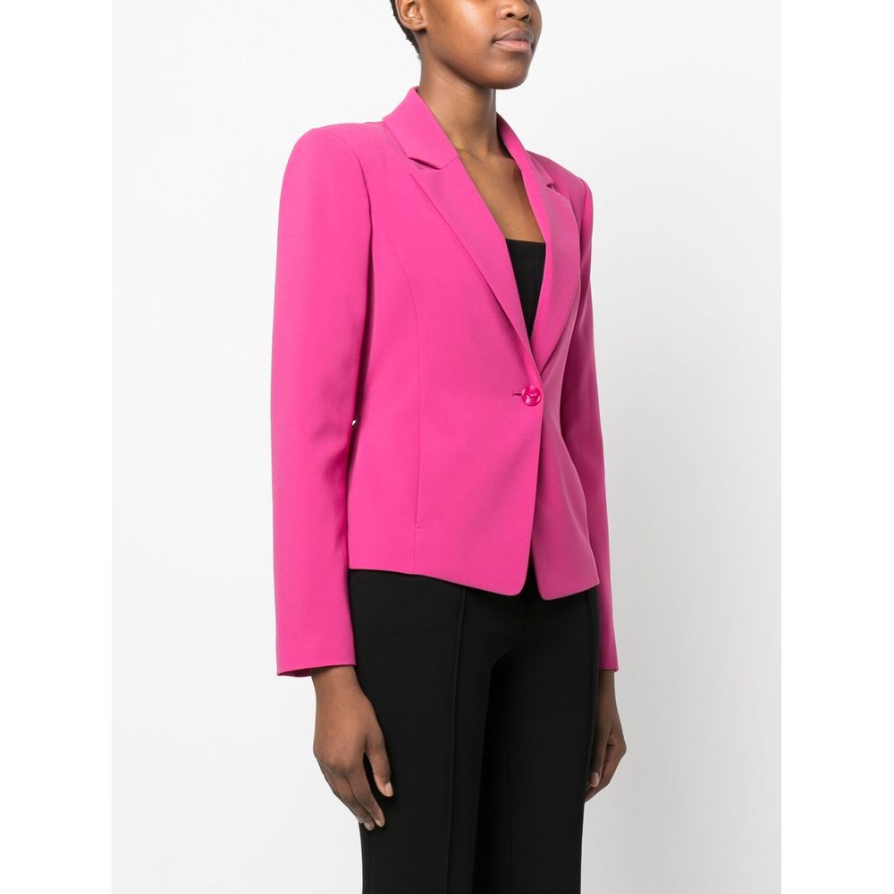 Fuchsia éénknoops rekbaar chique blazer