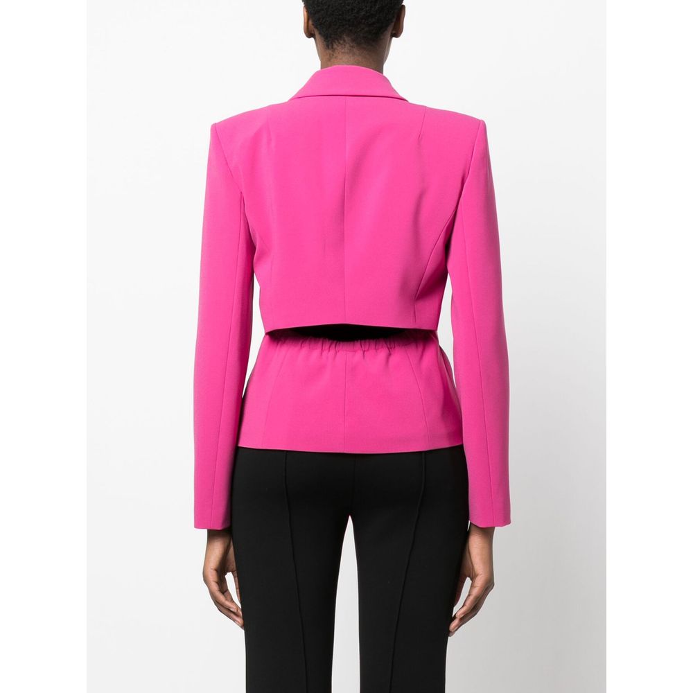 Fuchsia éénknoops rekbaar chique blazer