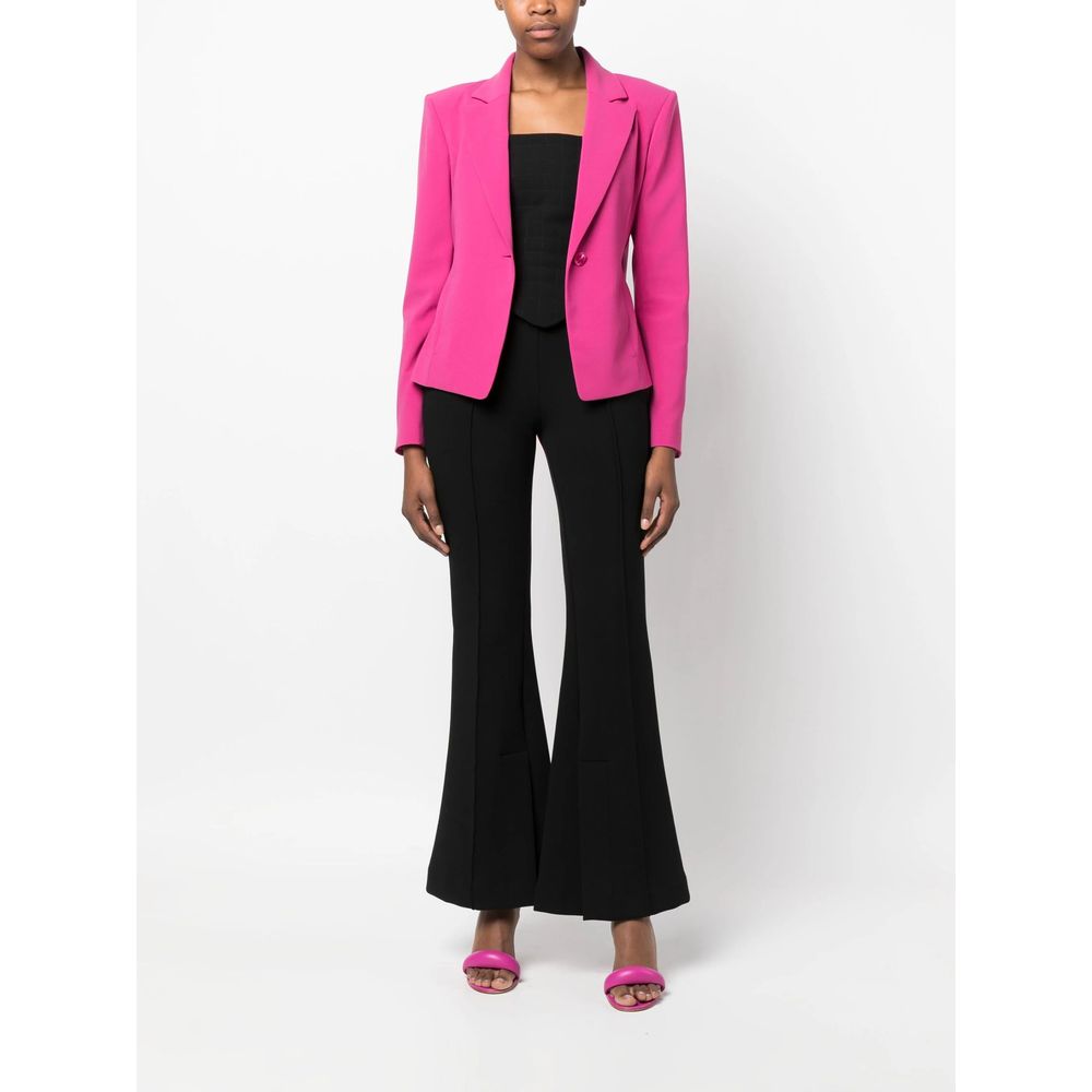 Fuchsia éénknoops rekbaar chique blazer