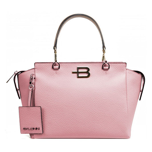 Chic Pink Textured Calfskin Handbag