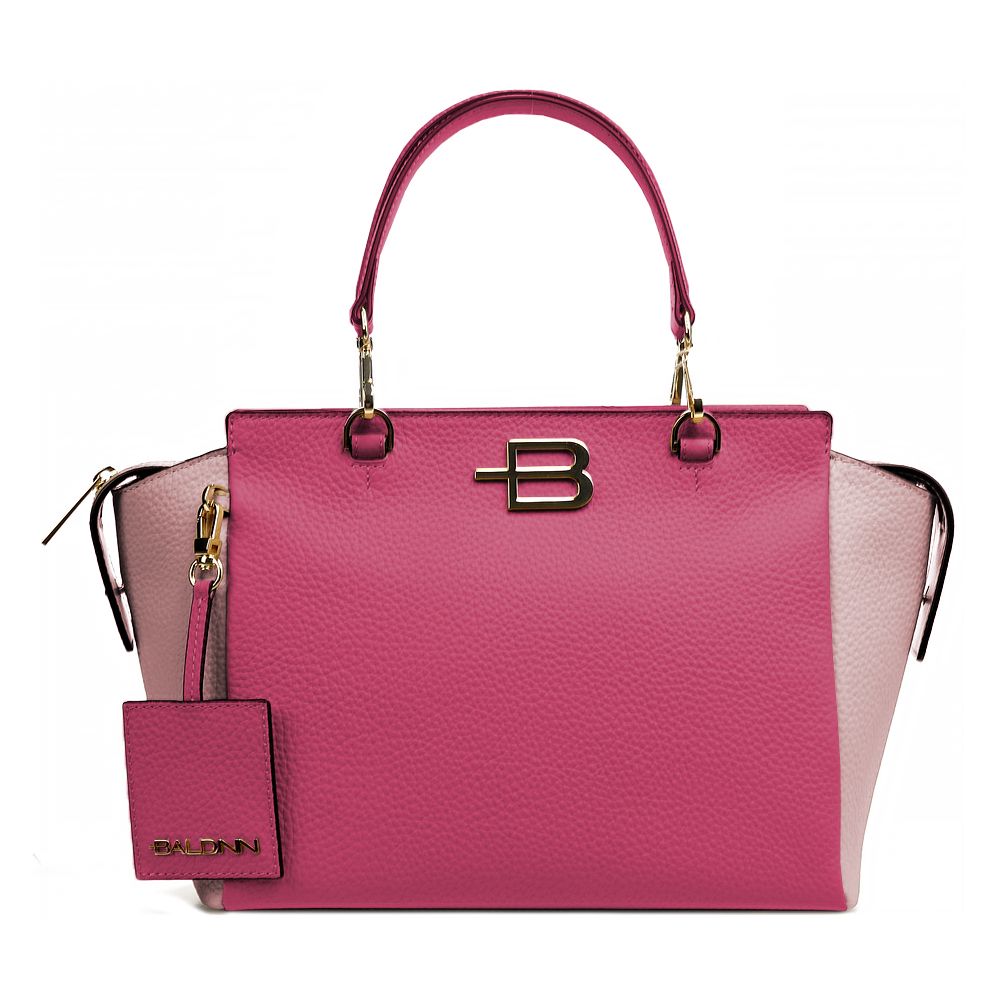 Elegant Fuchsia Textured Calfskin Handbag