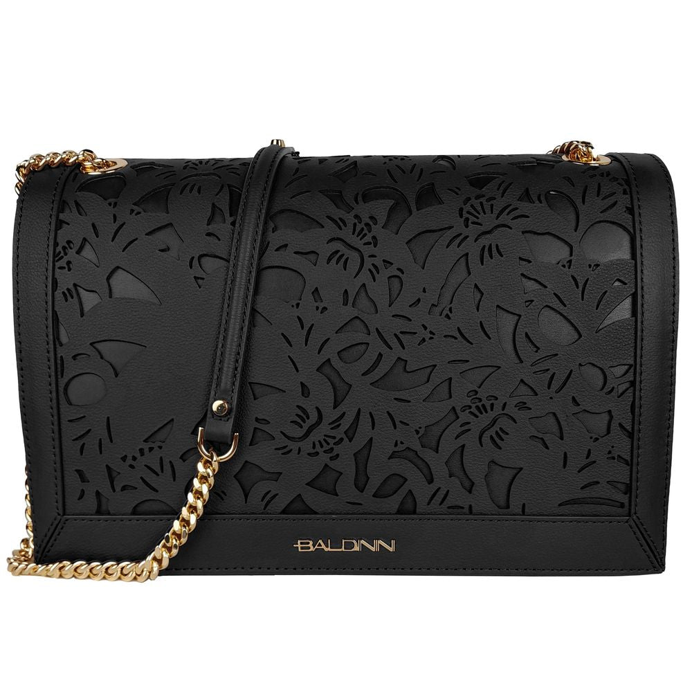 Elegant Floral Calfskin Shoulder Bag