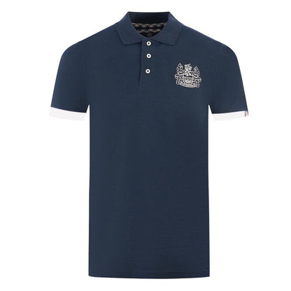 Elegante katoenen polo met contrasterend logo-embleem