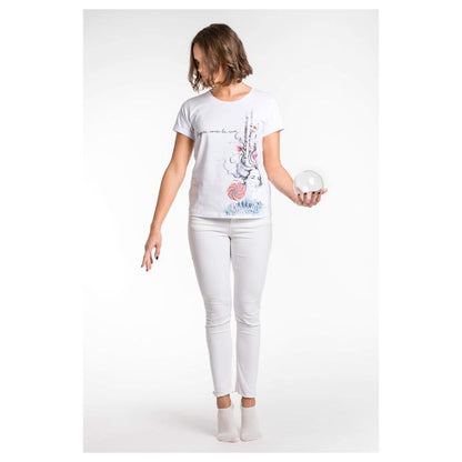 Chique witte stretchviscose-T-shirt met exclusieve verpakking