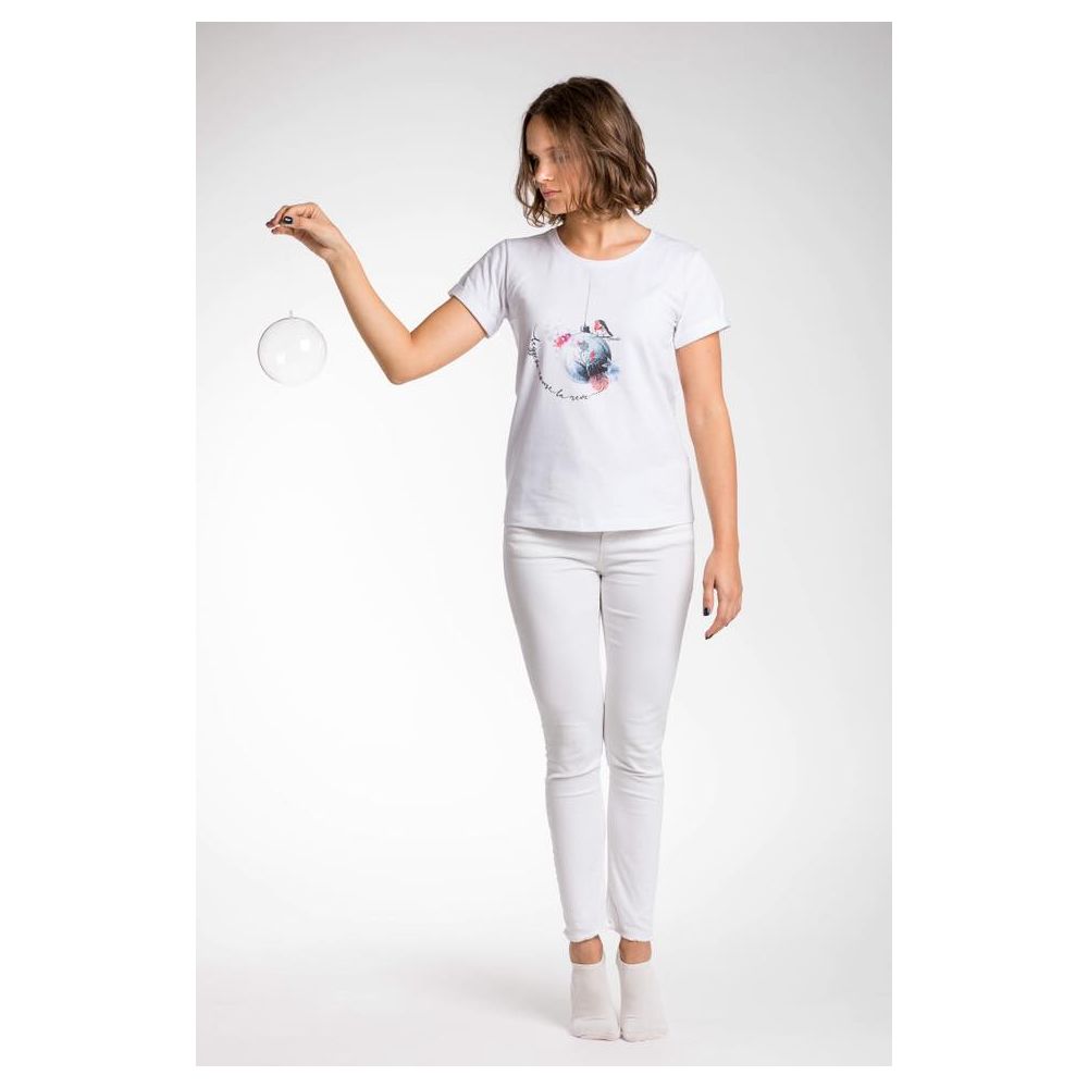 Chique witte stretch viscose tee