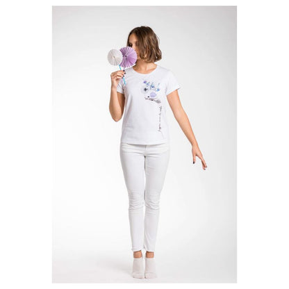 Elegante witte stretch viscose tee