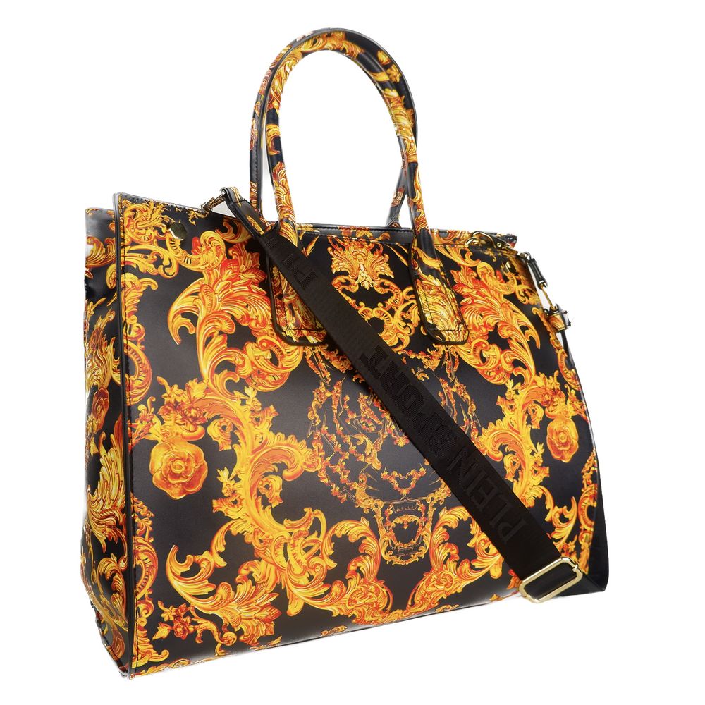 Elegante zwarte shopper met gouden accenten