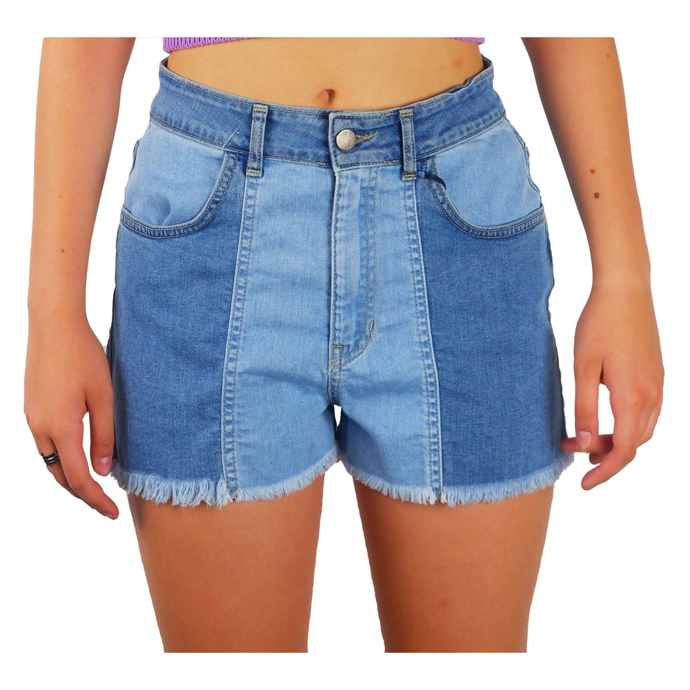 Chique denim shorts met ruwe zoom