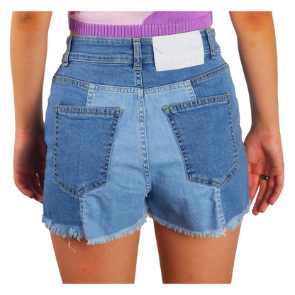 Chique denim shorts met ruwe zoom