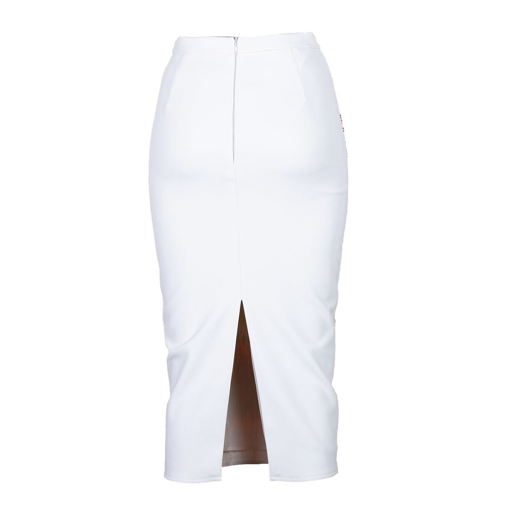 Witte Polyester Damesrok