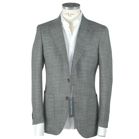 Gray Wool Men Blazer