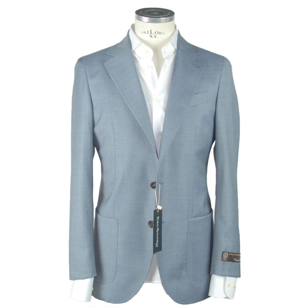 Light Blue Wool Men Blazer