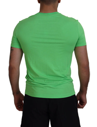 Groen Modal T-shirt met korte mouwen en ronde hals