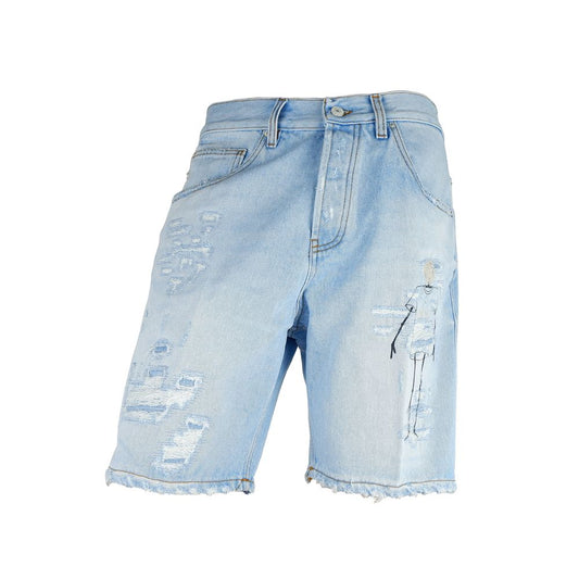 Lichtblauwe katoenen heren Bermuda Shorts