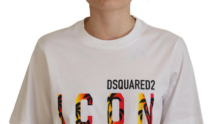 Wit katoenen glanzend Icon East Tee Crewneck T-shirt