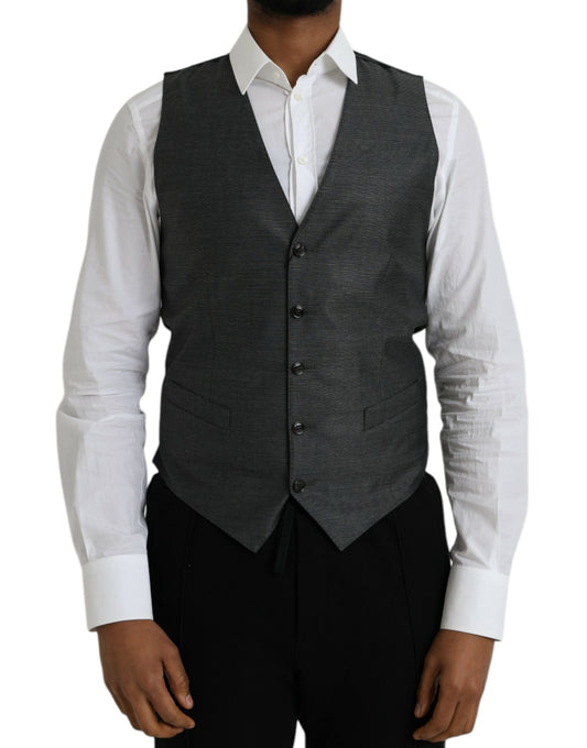 Grijs wollen formeel gilet vest