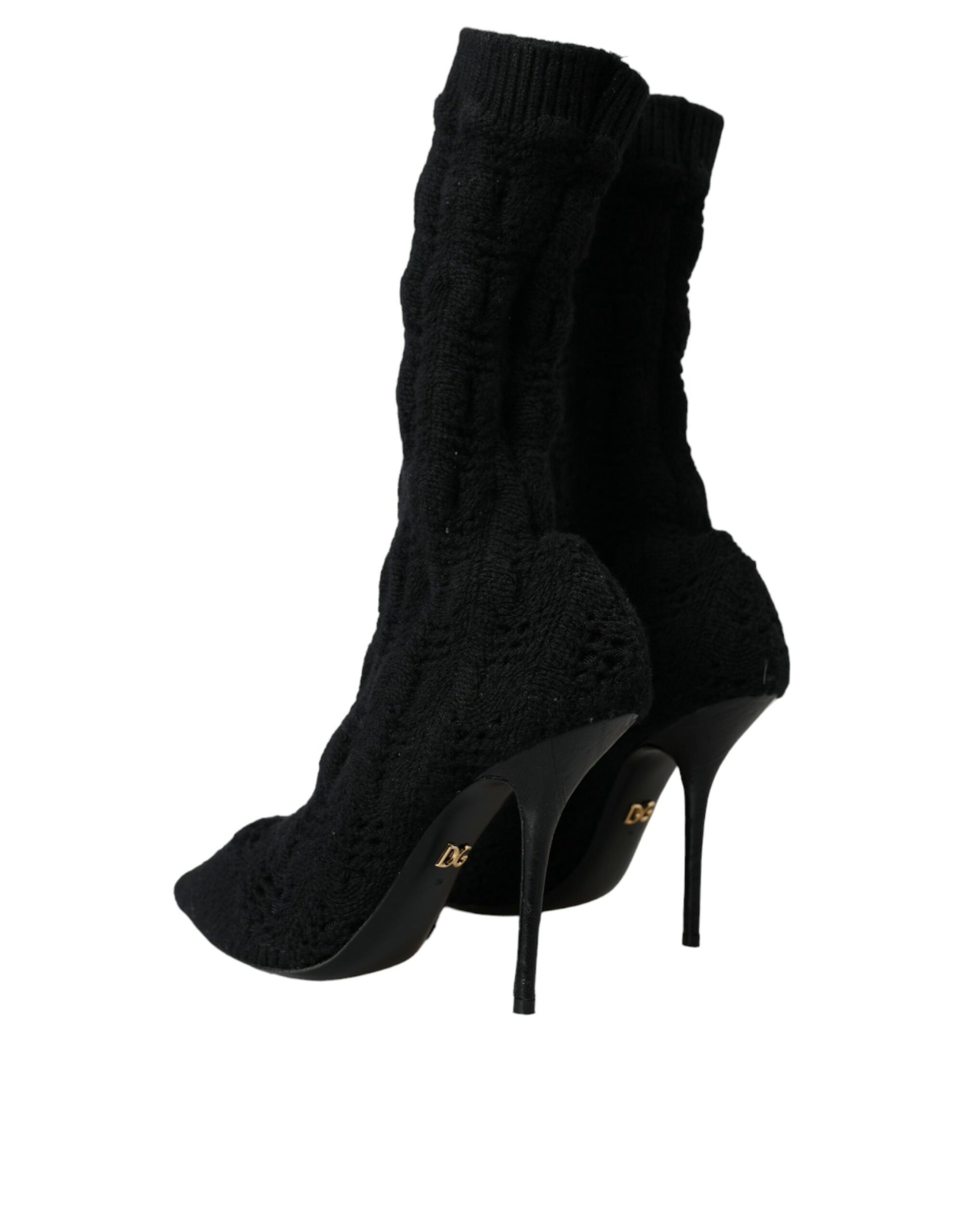 Zwarte Stiletto Hakken Mid Calf Laarzen Schoenen