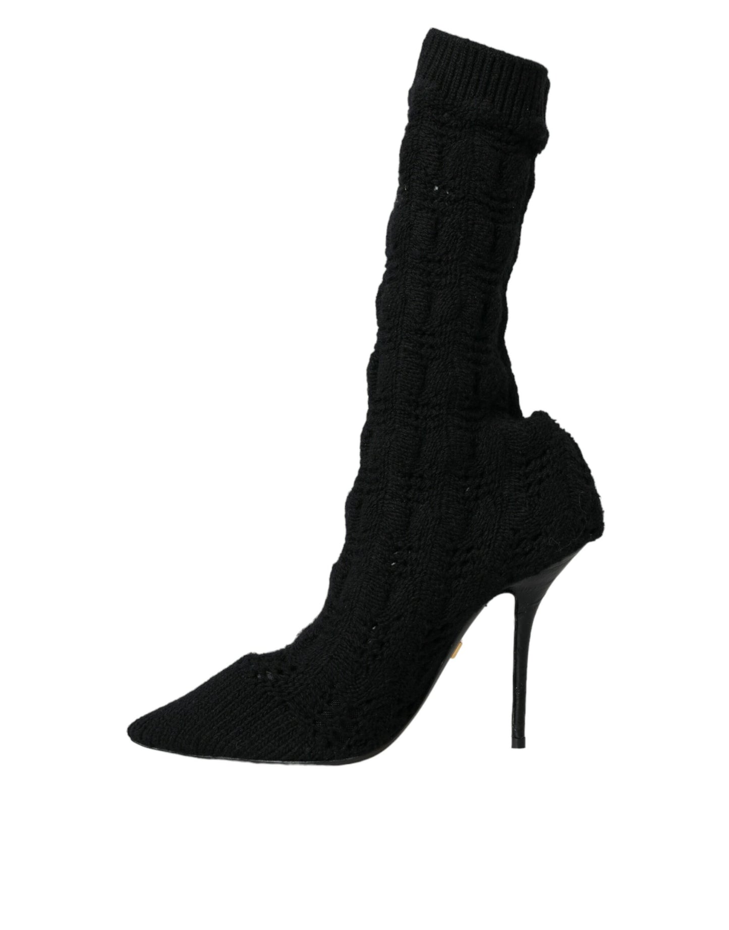 Zwarte Stiletto Hakken Mid Calf Laarzen Schoenen