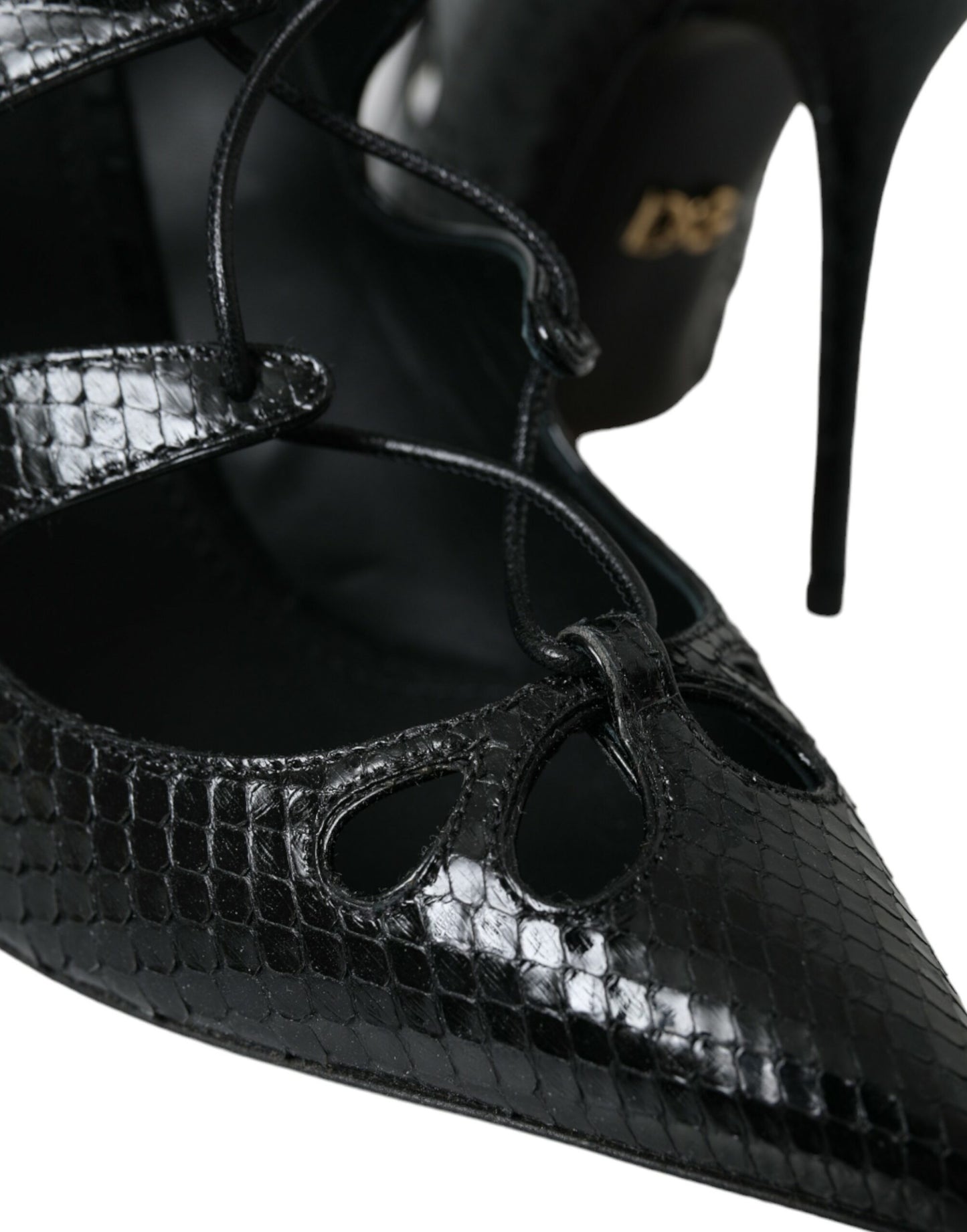 Zwarte Python leren Mary Jane pumps schoenen