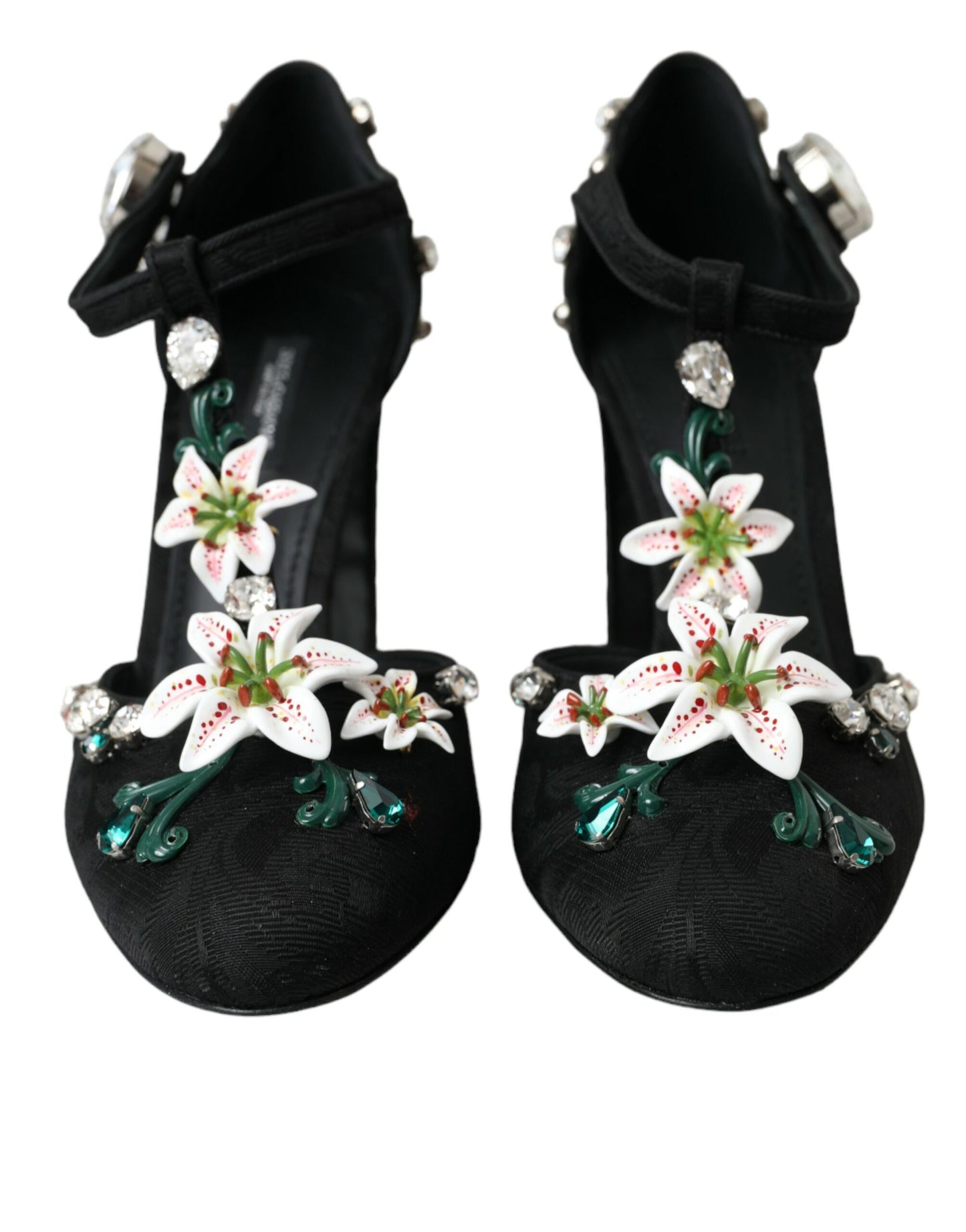 Black Lilies Crystal Heels Pumps Shoes