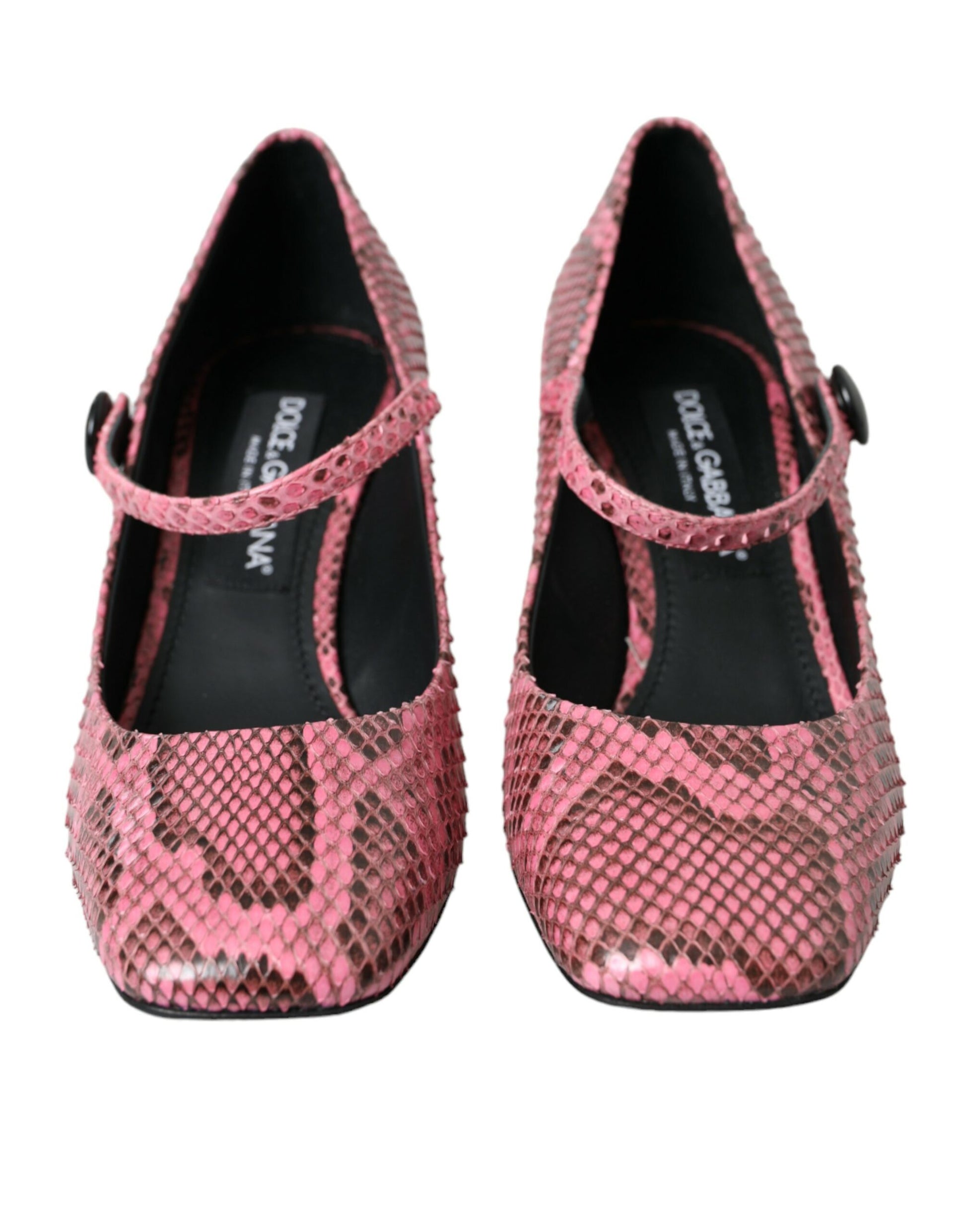 Roze Python leren Mary Jane hakken schoenen