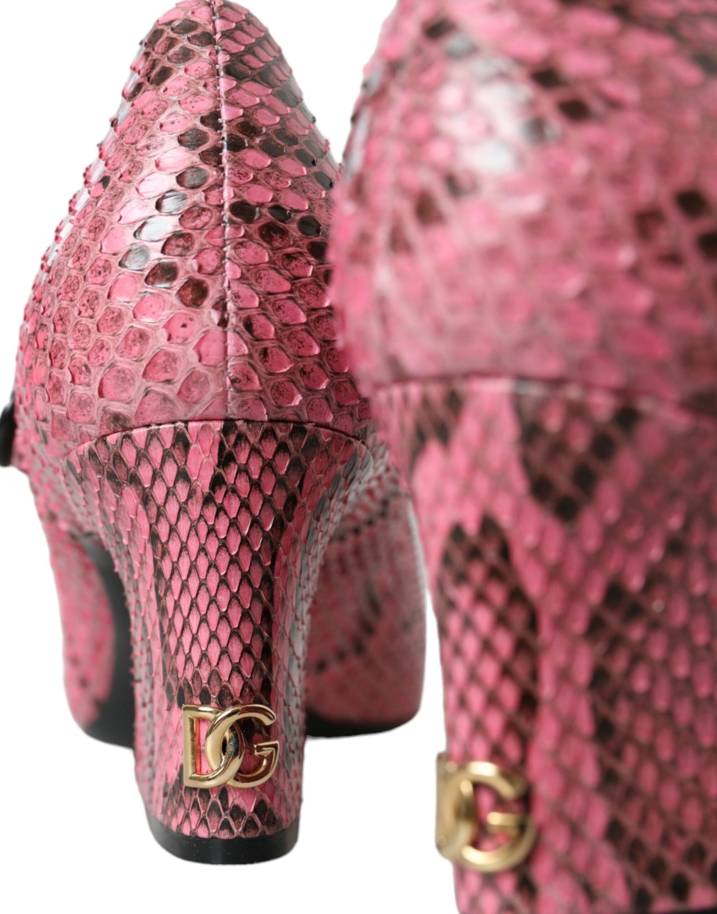 Roze Python leren Mary Jane hakken schoenen