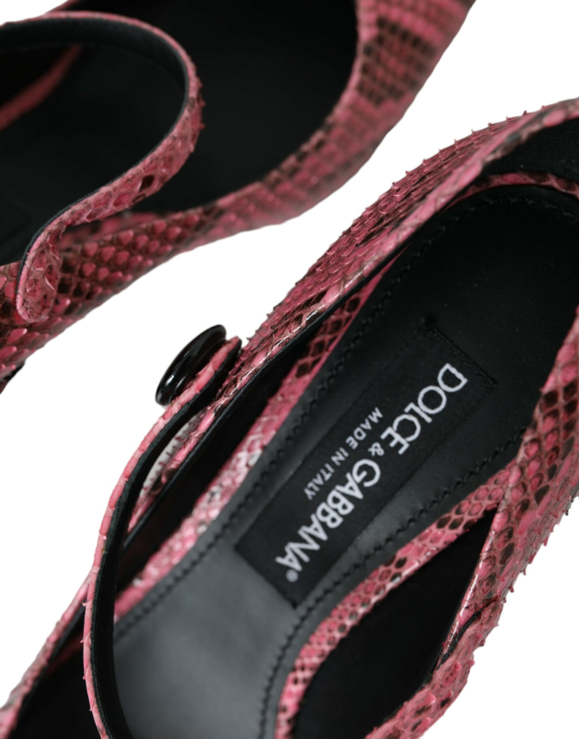 Roze Python leren Mary Jane hakken schoenen