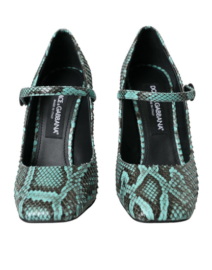 Aqua Python leren Mary Jane pumps schoenen