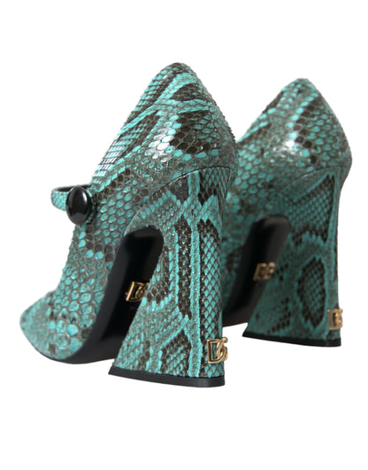 Aqua Python leren Mary Jane pumps schoenen