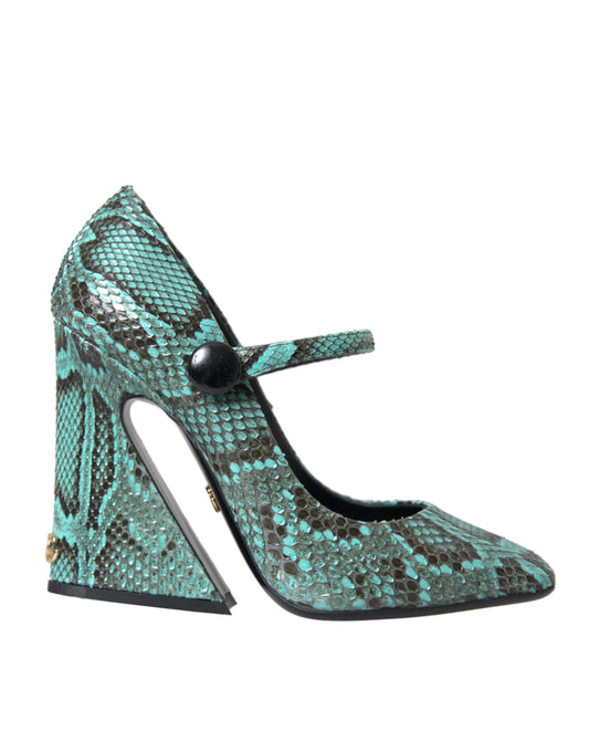 Aqua Python leren Mary Jane pumps schoenen