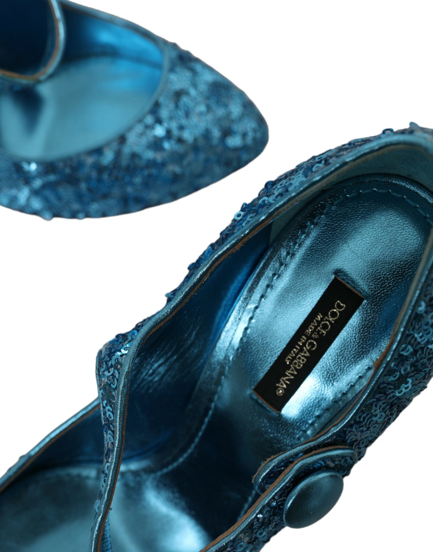 Blauwe pailletten Mary Jane pumps hoge hakken schoenen