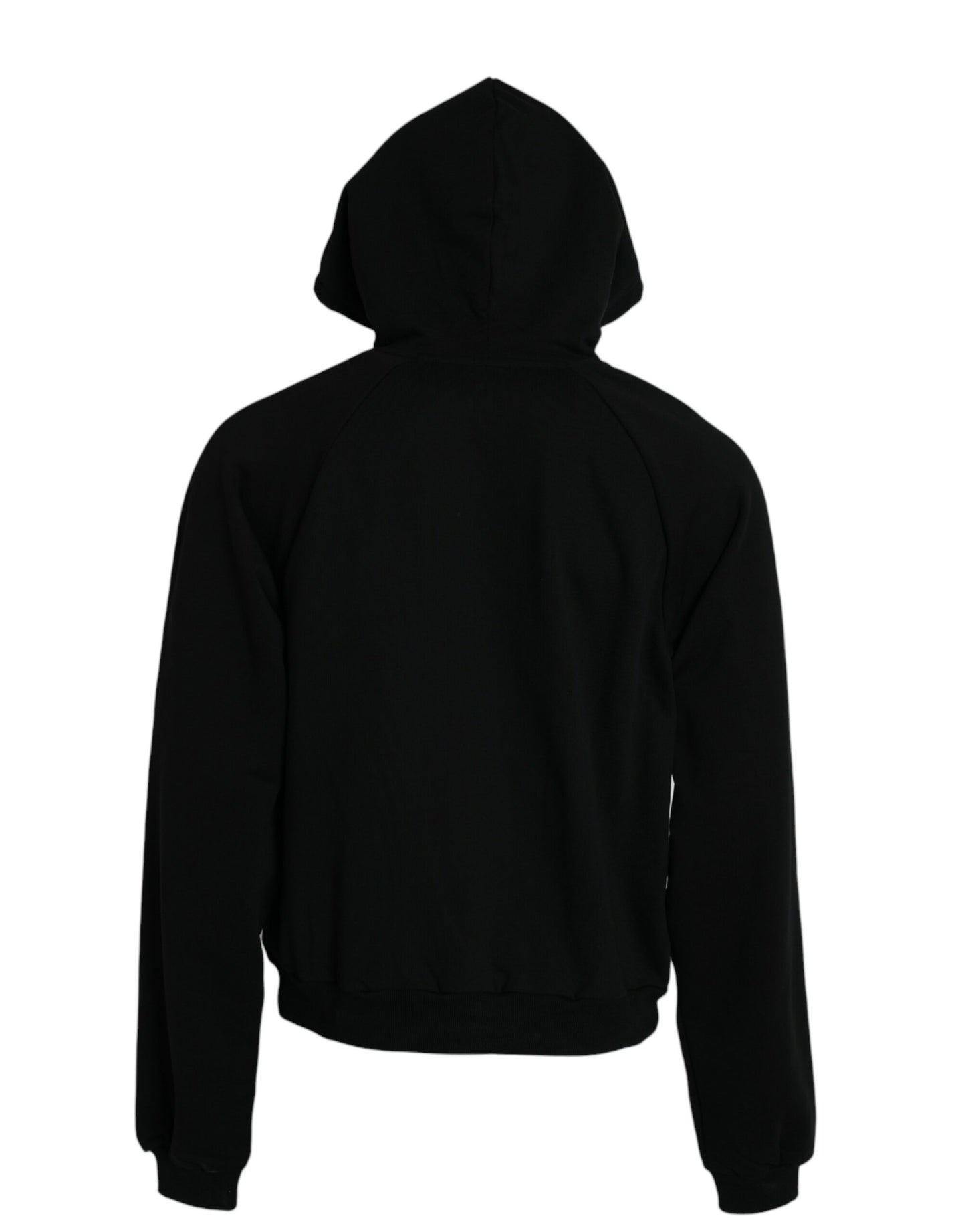 Zwarte katoenen logo hoodie met capuchon