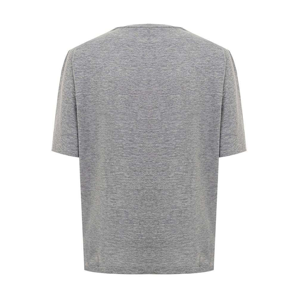 Chic Gray Cotton Tee for the Modern Woman