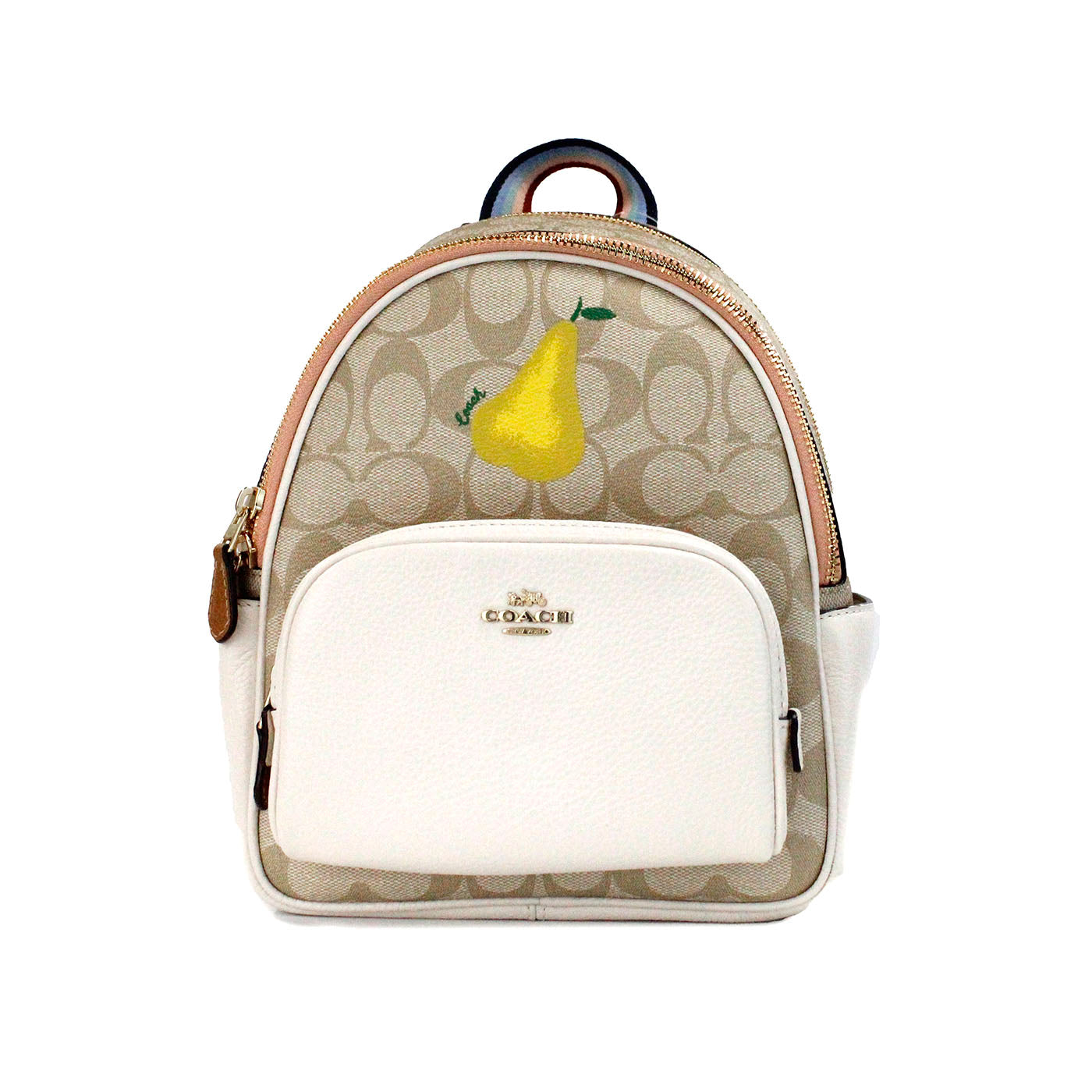 Mini Court Signature Pear Motif Schouderrugzak Boekentas Tas Chalk Taffy