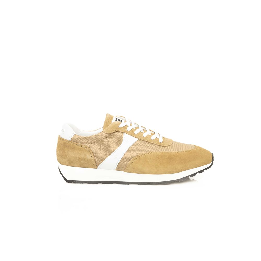 Beige Kalfsleren Heren Sneaker