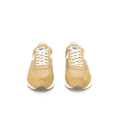 Beige Kalfsleren Heren Sneaker