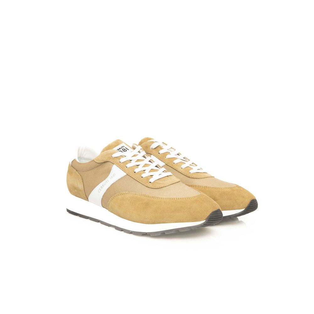 Beige Kalfsleren Heren Sneaker