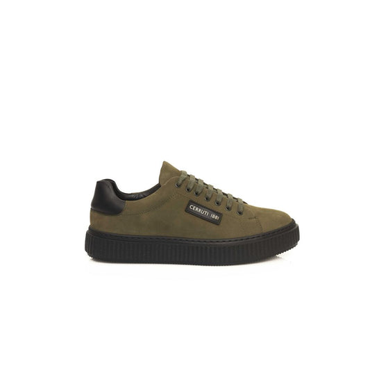 Groene leren herensneaker