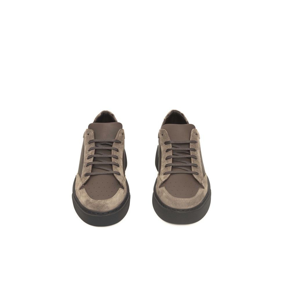 Beige leren herensneaker