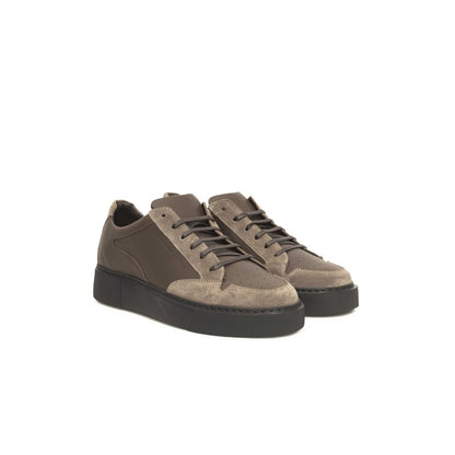 Beige leren herensneaker