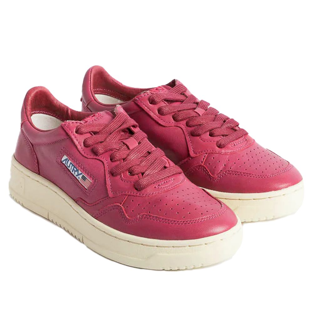 Fuchsia leren Di Capra sneaker