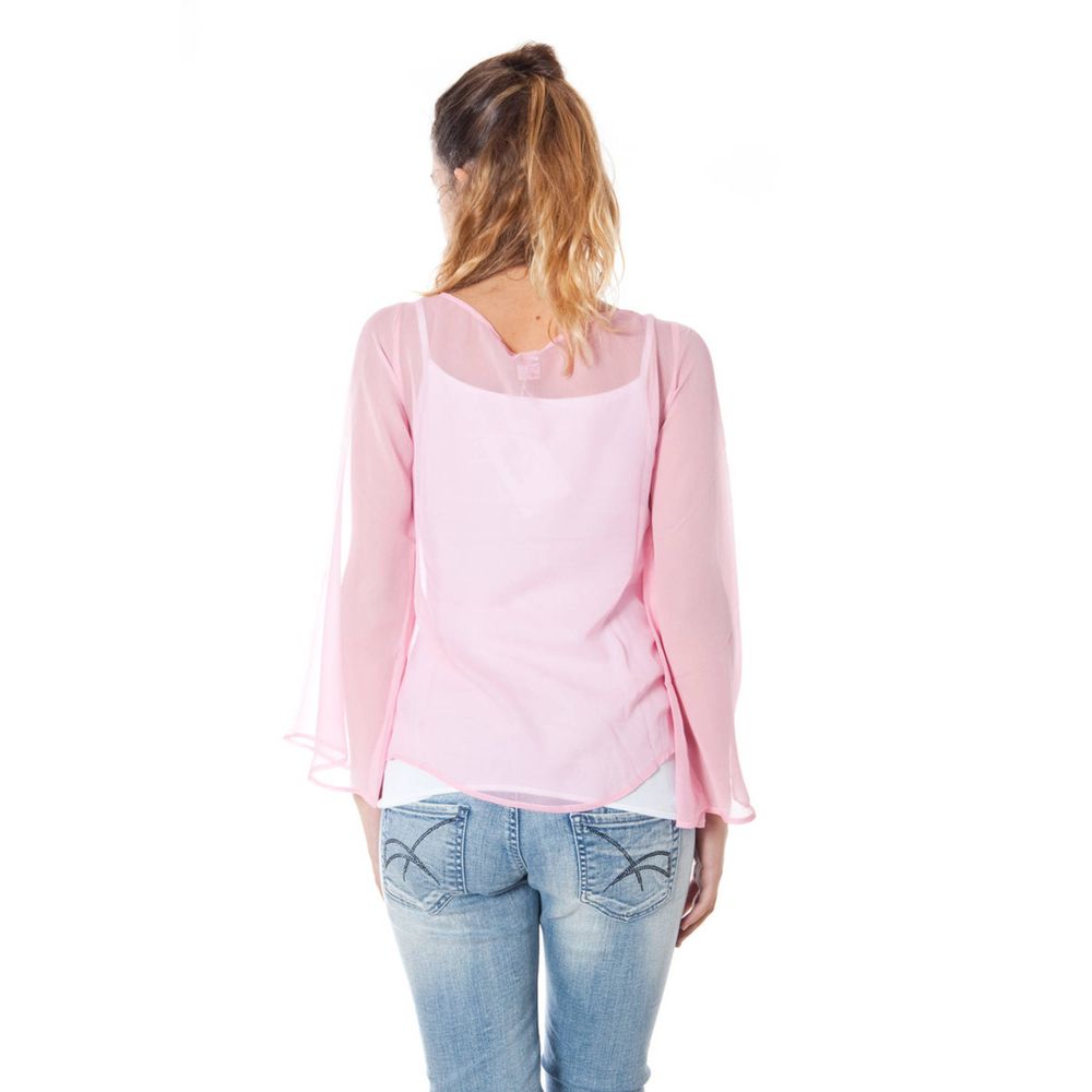 Roze zijden top en T-shirt