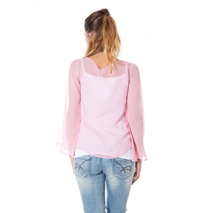 Roze zijden top en T-shirt