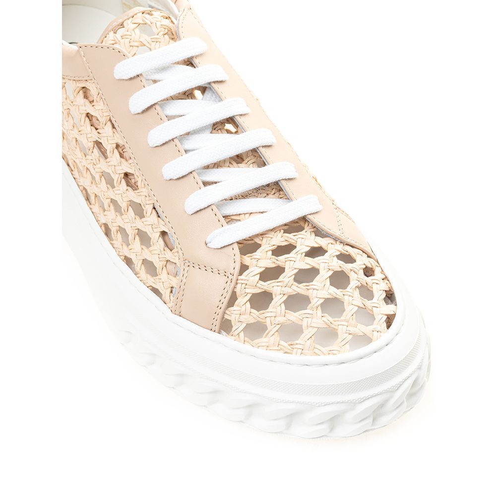 Casadei chique beige leren sneakers