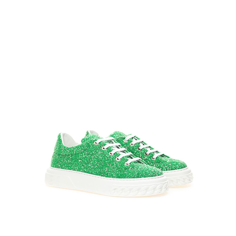 Emerald Elegance leren sneakers